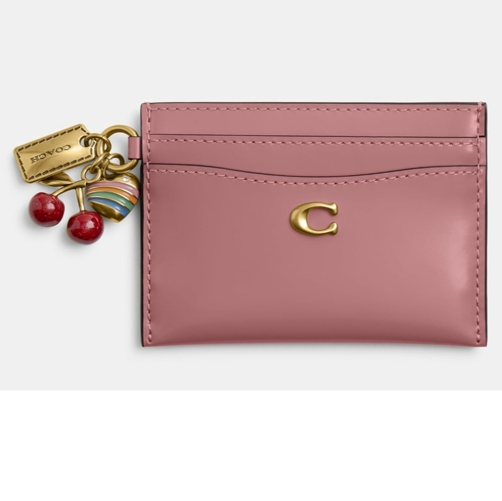Essential Card Case In Spazzolato Leather With Charms